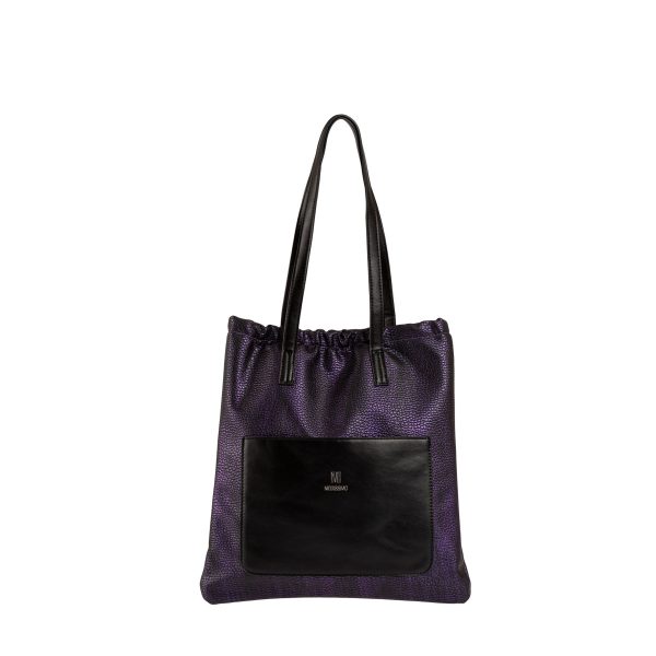 Τσάντα ώμου Tote Bag με μαύρες λεπτομέρειες